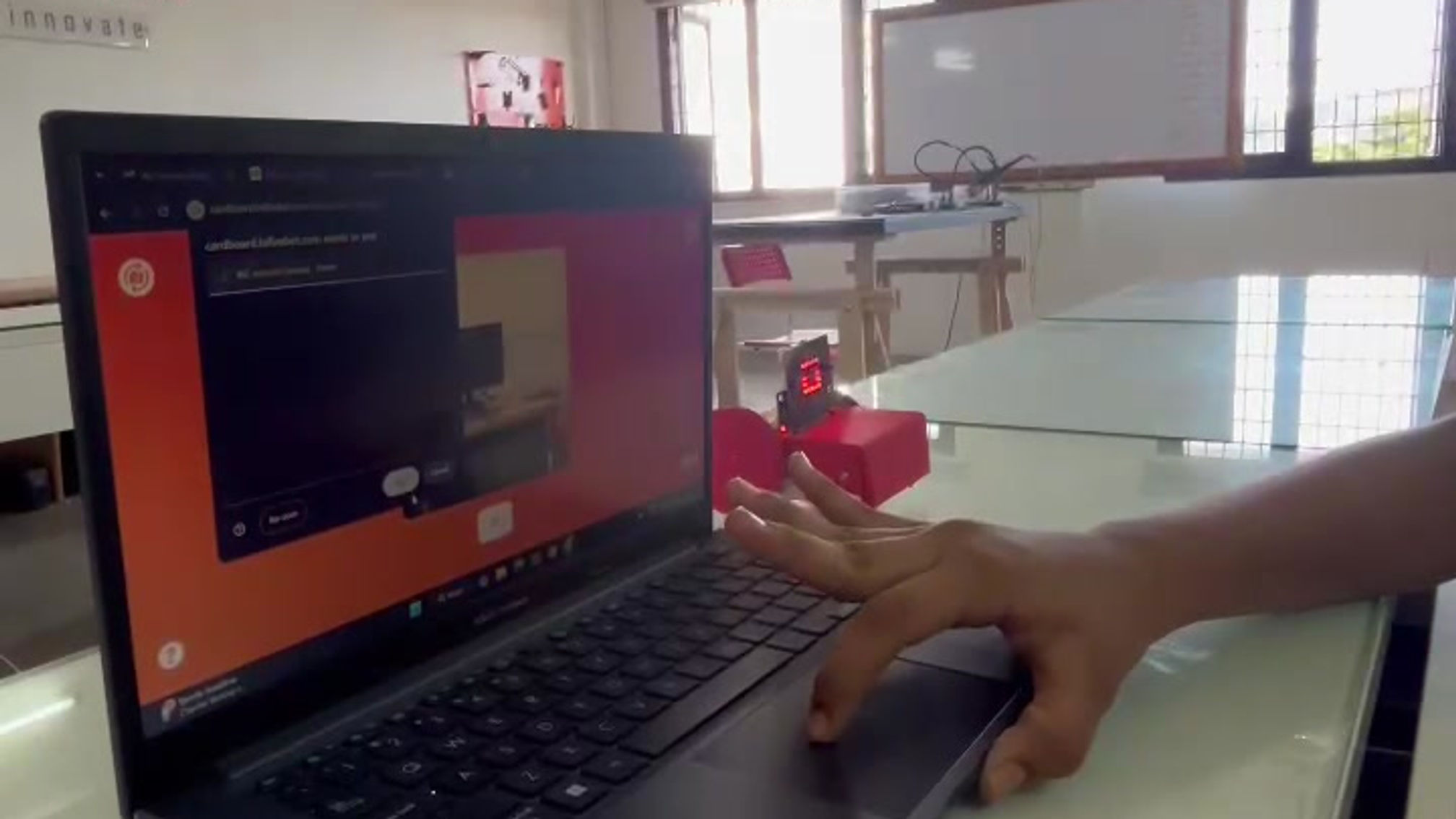 Chinmayi & Aashvi - Gesture controlled robot